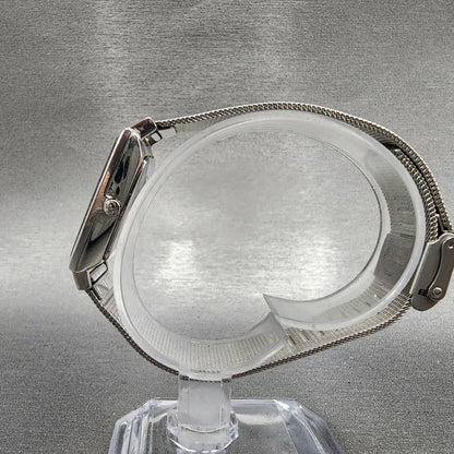 Skagen Grenen Tank Watch Women 23mm Silver Dial Steel Date Rectangle New Battery