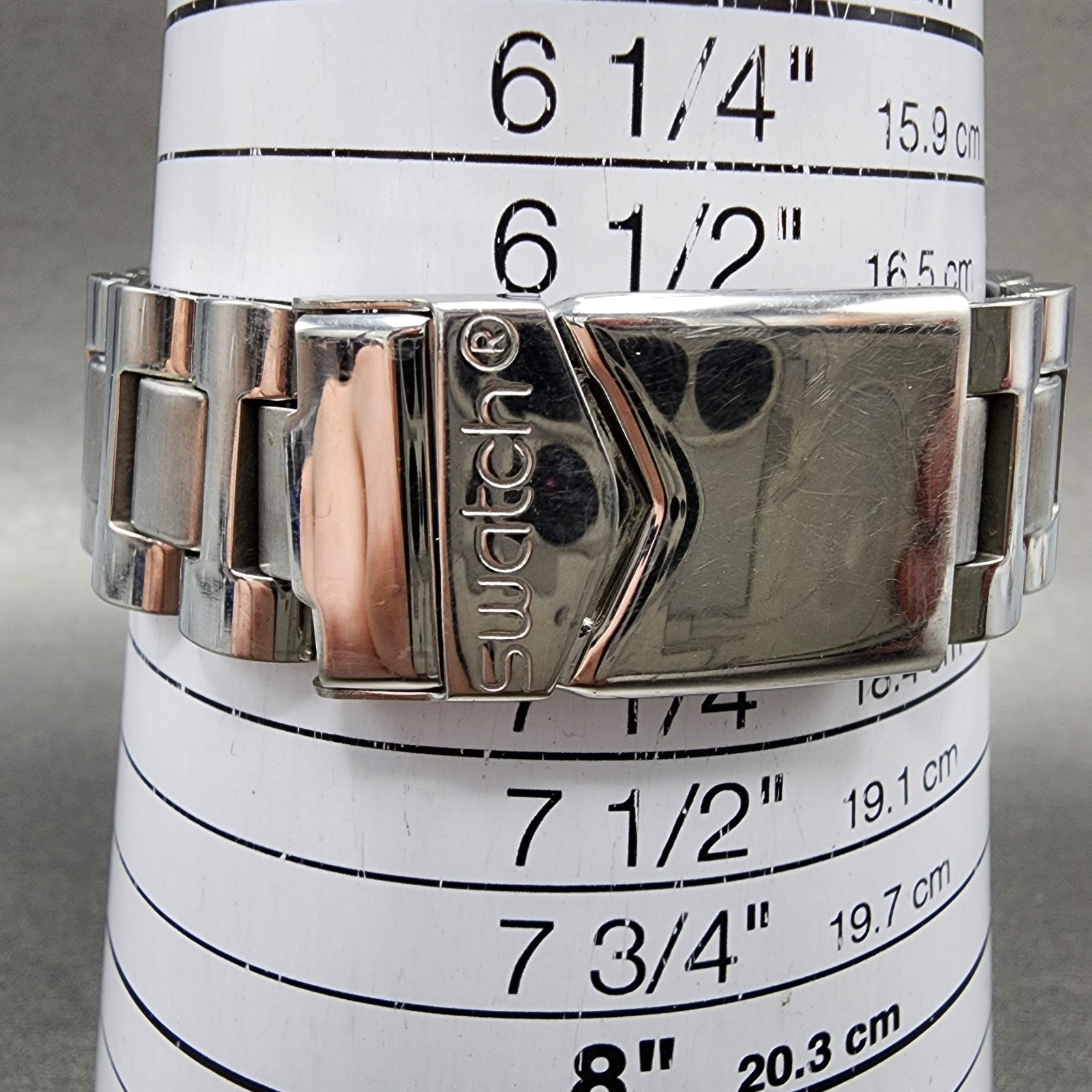Swatch Irony Happy Joe Watch Men 37mm Gray Dial Steel Date Round New Battery CB210