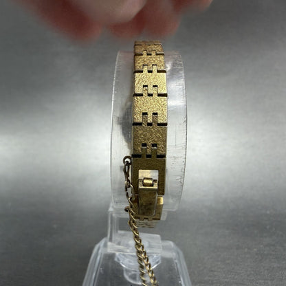 Seiko Watch Women 17mm Black Dial Gold Tone Rectangle 7321-5399 New Battery BCD7