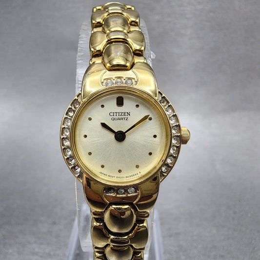 Citizen Watch Women 20mm Champagne Dial Gold Tone 5920S021014 New Battery0