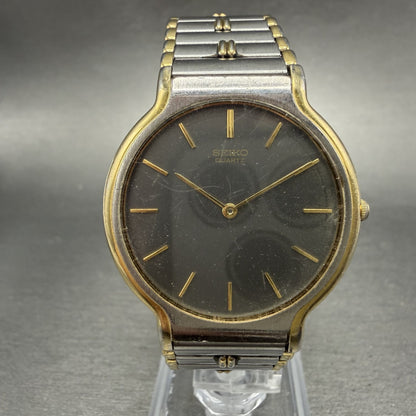 Seiko Watch Men 33mm Gray Dial Two Tone Round Vintage 5Y30-7019 New Battery0