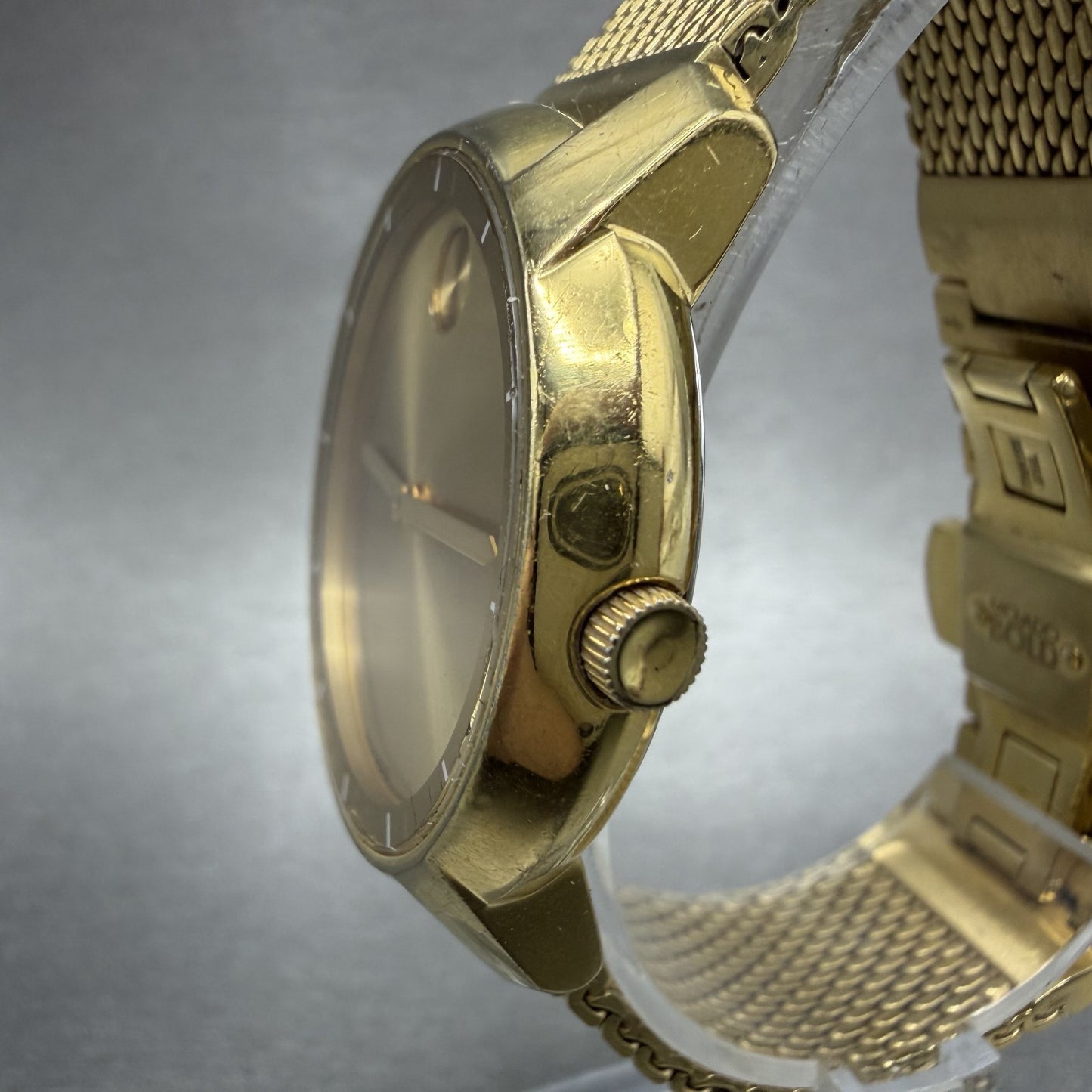 Movado Bold Evolution Watch Women 36mm Gold Dial Gold Tone Round READ!!! New Bat3