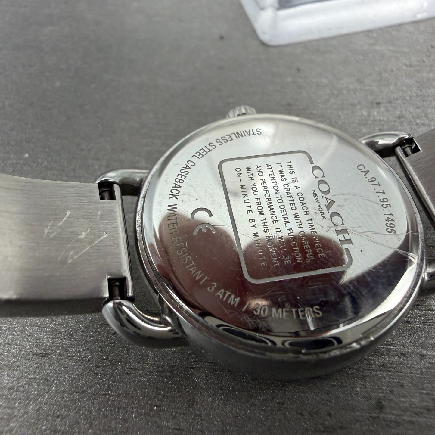 Coach Delancey Watch Women 28mm Silver Dial Steel Round  New Battery9