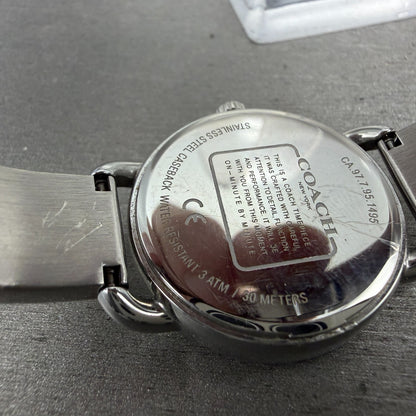 Coach Delancey Watch Women 28mm Silver Dial Steel Round  New Battery9