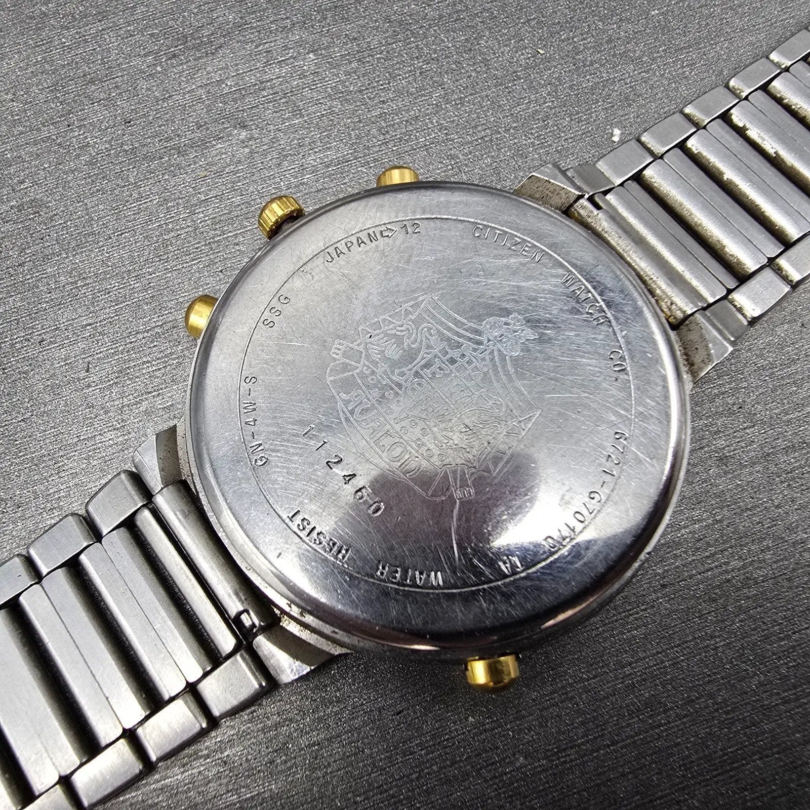 Citizen Avalon Perpetual Calendar Watch Men 38mm Silver Dial Two Tone PARTS 672115