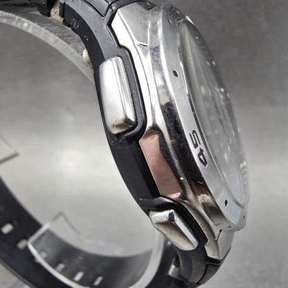 Casio WVA-470 Watch Men 42mm Black Silver Wave Ceptor Alarm Chronograph Round 673