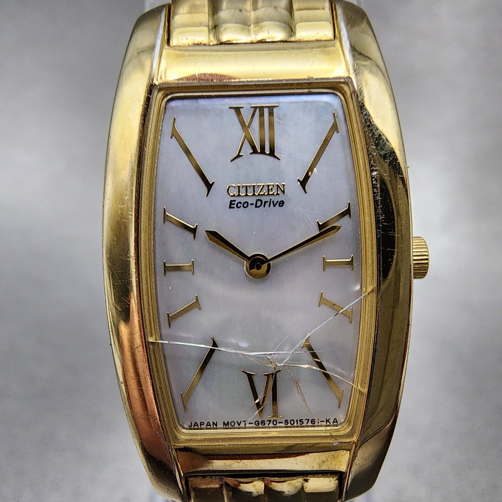 Citizen EcoDrive Stiletto Watch Women 18mm MOP Dial Gold Tone G670S008433 Runs1