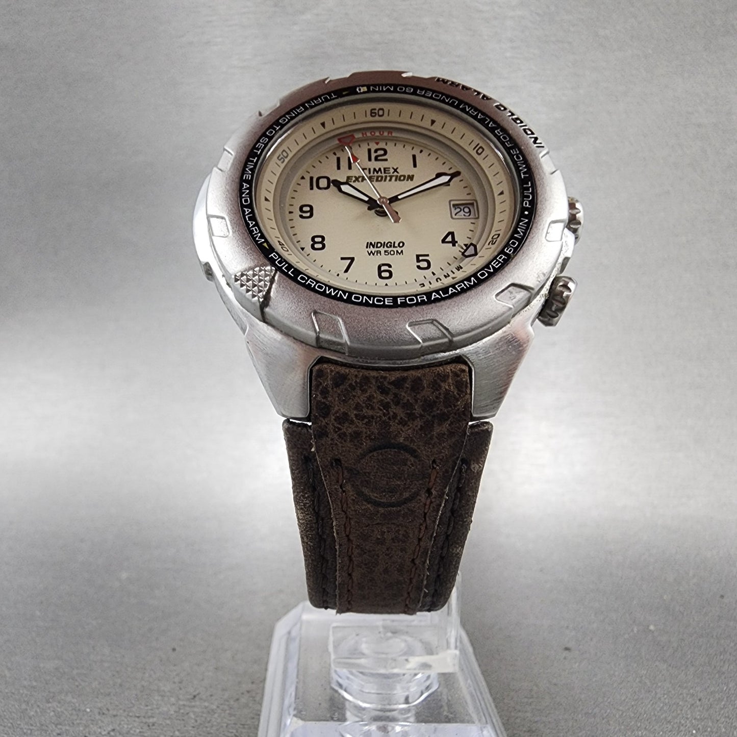 Timex Expedition Shenmue Watch Men 40mm White Dial Silver Tone Alarm NewBat READ5