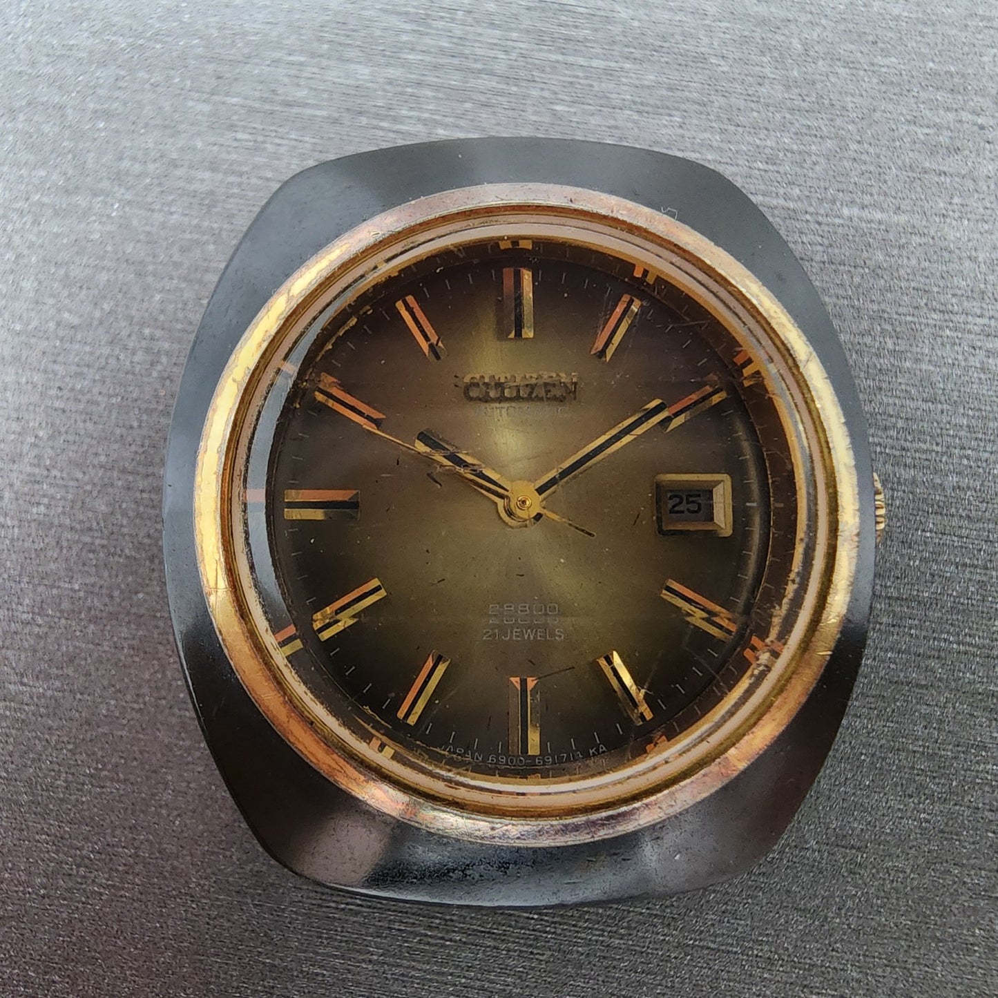 Citizen Automatic Watch Women 29mm Green Dial Black Tone Date 4691288 PARTS2