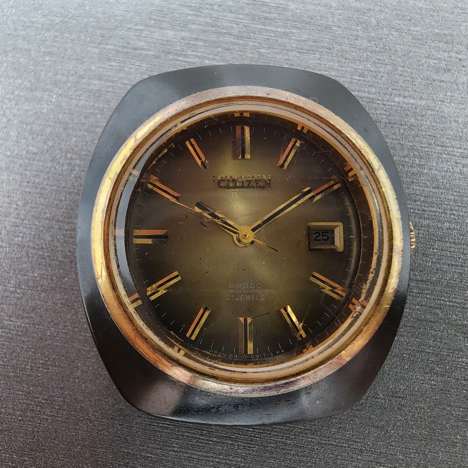 Citizen Automatic Watch Women 29mm Green Dial Black Tone Date 4691288 PARTS2