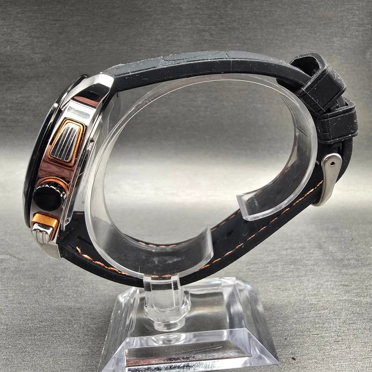 Pulsar Chronograph Watch Men 46mm Black Dial Silver Tone Date VD53-X112 New Batt6