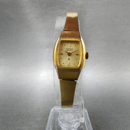 Citizen CQ Watch Women 17mm Champagne Dial Gold Tone 3220S02147 New Battery5