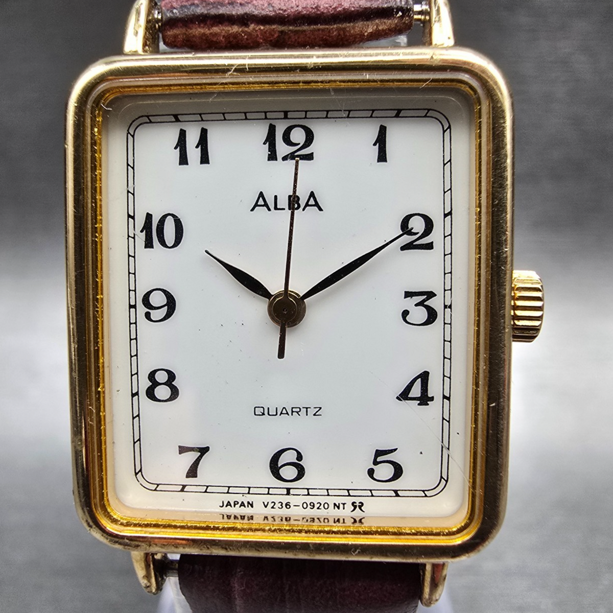 Alba Tank Watch Women 21mm White Dial Gold Tone Rectangle V236-5280 New Battery1