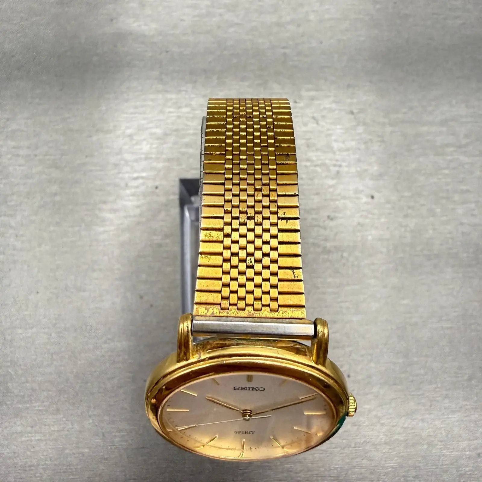 Seiko Watch Men 33mm White Dial Gold Tone Round 7N01-7080 New Battery Vintage4