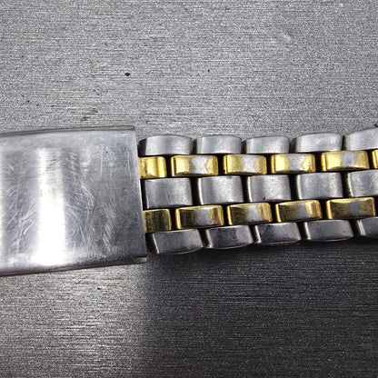 Citizen Bracelet 18mm Stainless Steel Two Tone Tri Folding Clasp VTG READ!!!!!!!6