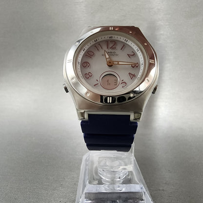 Casio Wave Ceptor Watch Women 34mm White Dial White Tone Date LWAM143 New BattB5