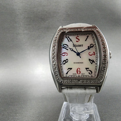 Stauer Watch Women 34mm MOP Dial Steel Diamond Accents 15510 New Battery