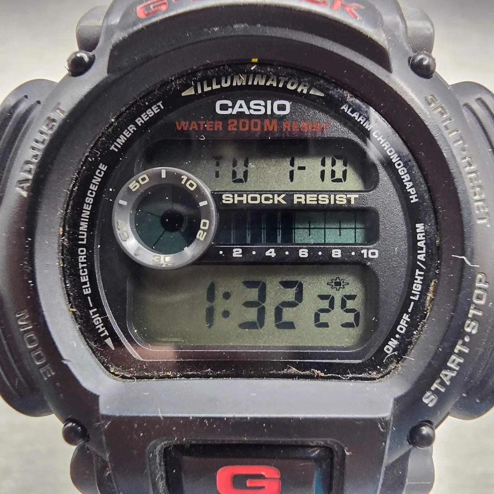 Casio G-Shock DW-9000 Watch Men 47mm Black Dial Black Tone Alarm Chrono New Batt1