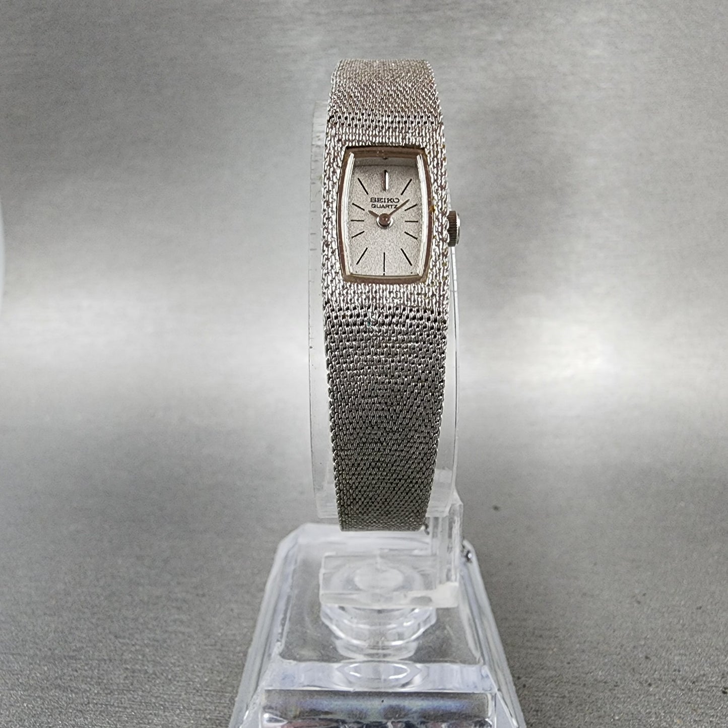 Seiko Tank Watch Women 12mm Silver Dial Silver Tone 13205039 New Battery5