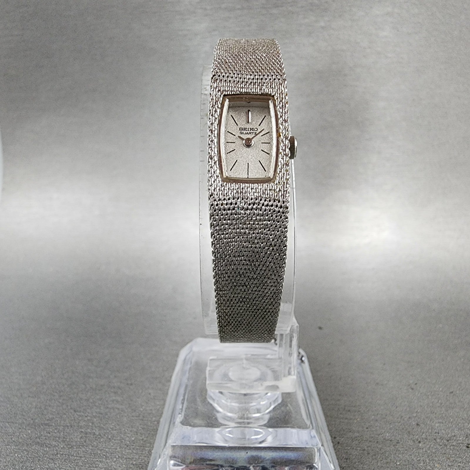 Seiko Tank Watch Women 12mm Silver Dial Silver Tone 13205039 New Battery5