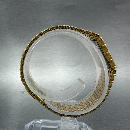 Seiko Tank Watch Women 12mm Champagne Dial Gold Tone 2e20-6109 New Battery 97KG8