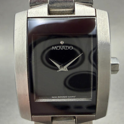 Movado Eliro Watch Women 22mm Black Dial Stainless Steel 84 C1 415 New BatteryZZ0