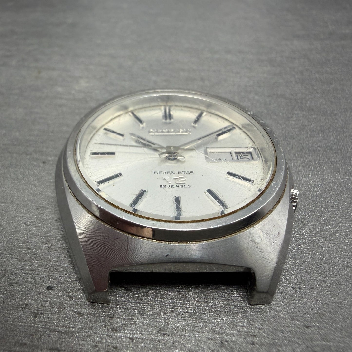 Citizen Seven Star V2 Watch Men 38mm Silver Dial Steel Daydate 4-770544 PARTS3