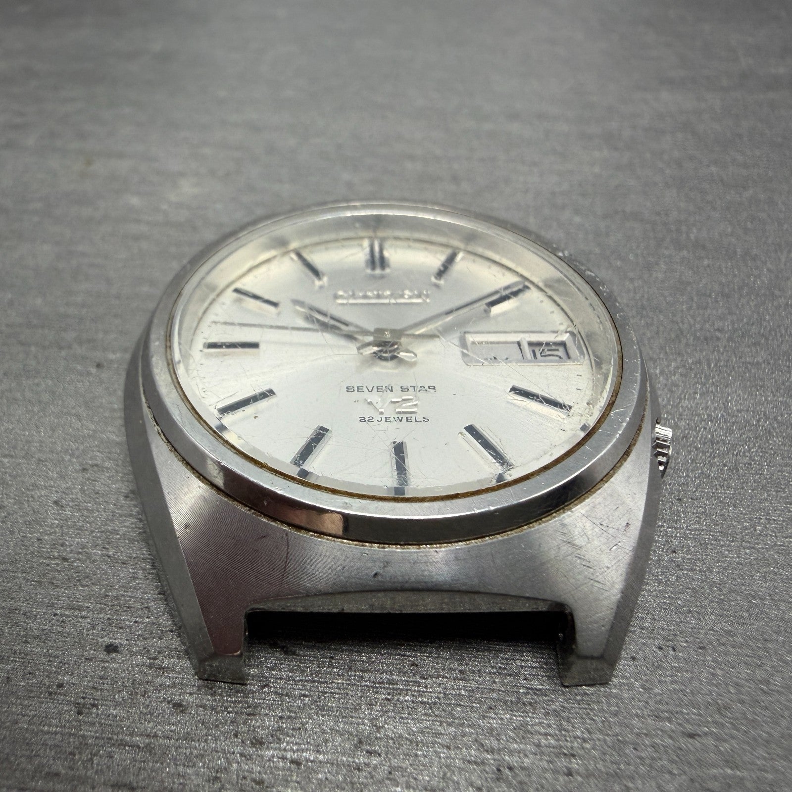 Citizen Seven Star V2 Watch Men 38mm Silver Dial Steel Daydate 4-770544 PARTS3