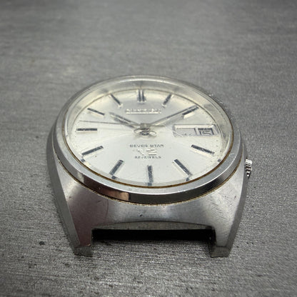Citizen Seven Star V2 Watch Men 38mm Silver Dial Steel Daydate 4-770544 PARTS3
