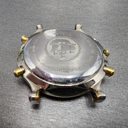 Seiko Age Of Discovery World Time Watch Men 39mm White Dial Steel 5t52-7a10 PART
