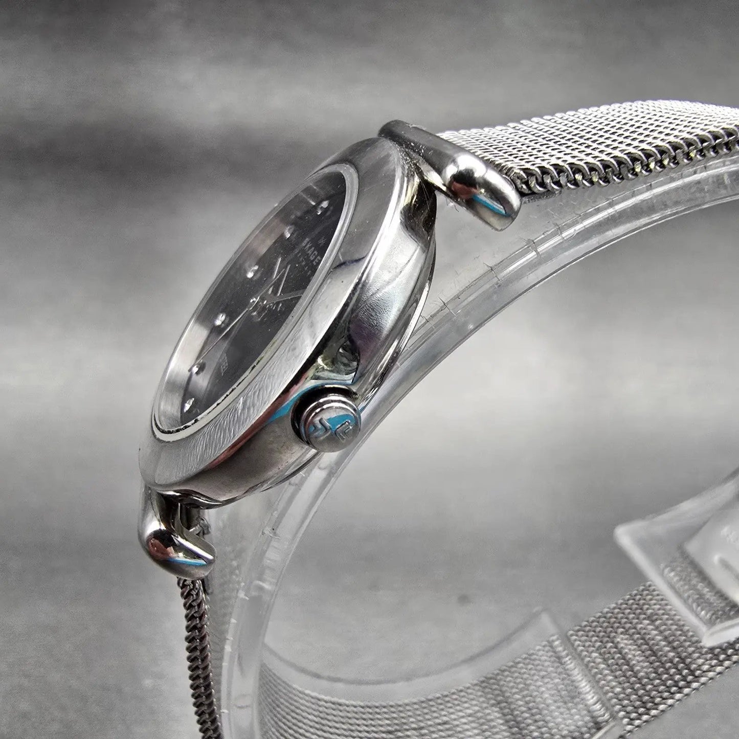 Skagen Watch Women 25mm Black Dial Silver Tone Round 107SSSBD New Batt2