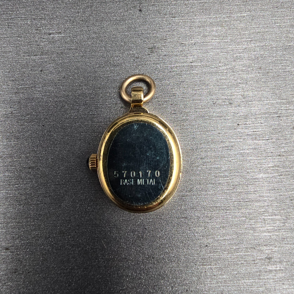 Seiko Pulsar Pendant Watch Women 16mm Black Dial Gold Tone Oval V232 New Battery6