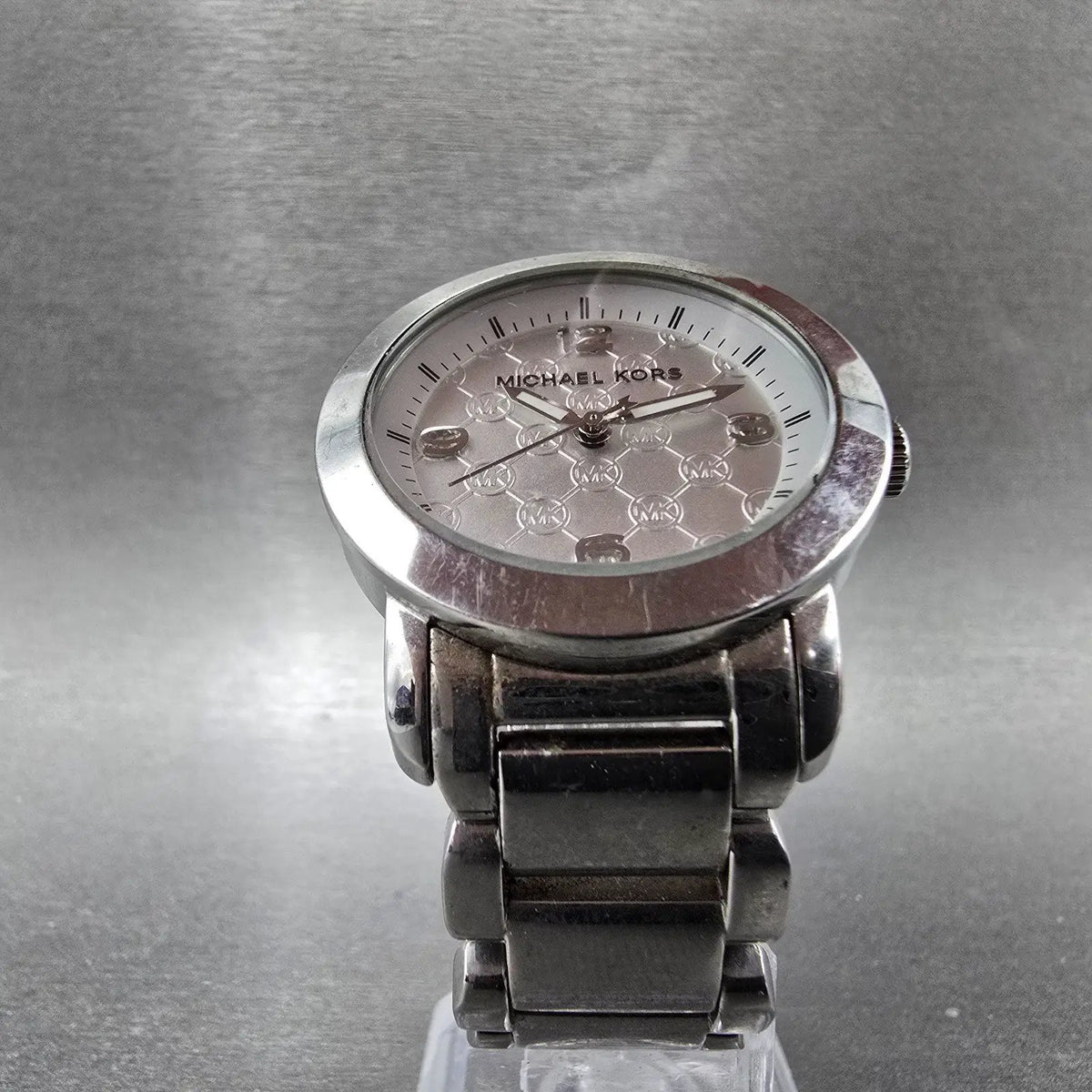 Michael Kors Janey Watch Women 34mm White Dial Silver Tone Round MK-3157 New Bat5