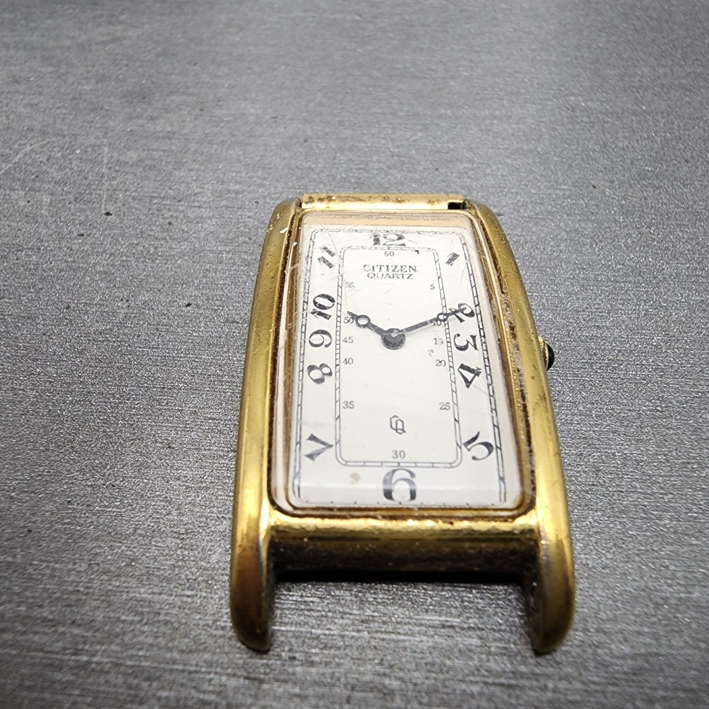 Citizen Tank Watch Men 22mm White Dial Gold Tone Rectangle 3220S07751 PARTS3