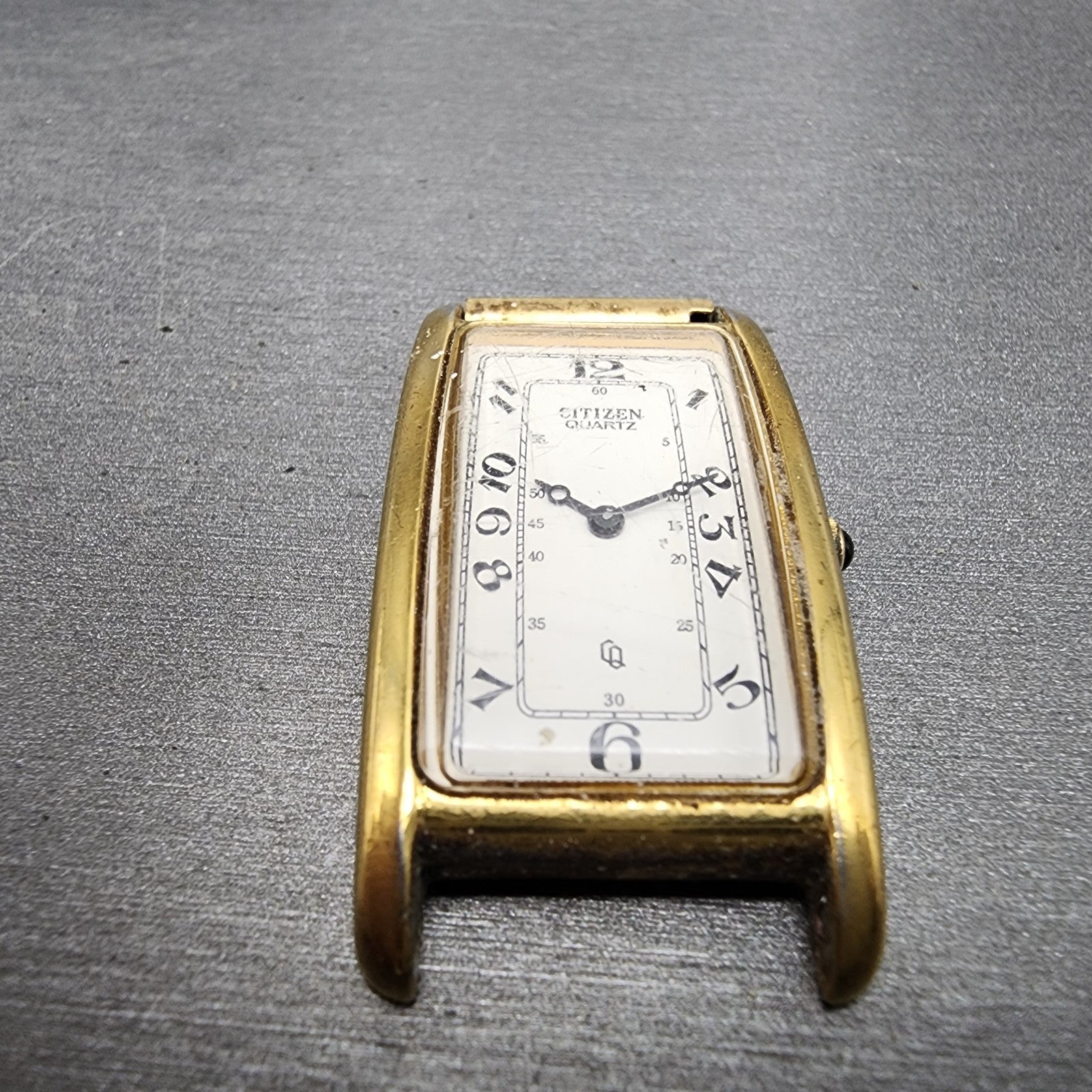 Citizen Tank Watch Men 22mm White Dial Gold Tone Rectangle 3220S07751 PARTS3