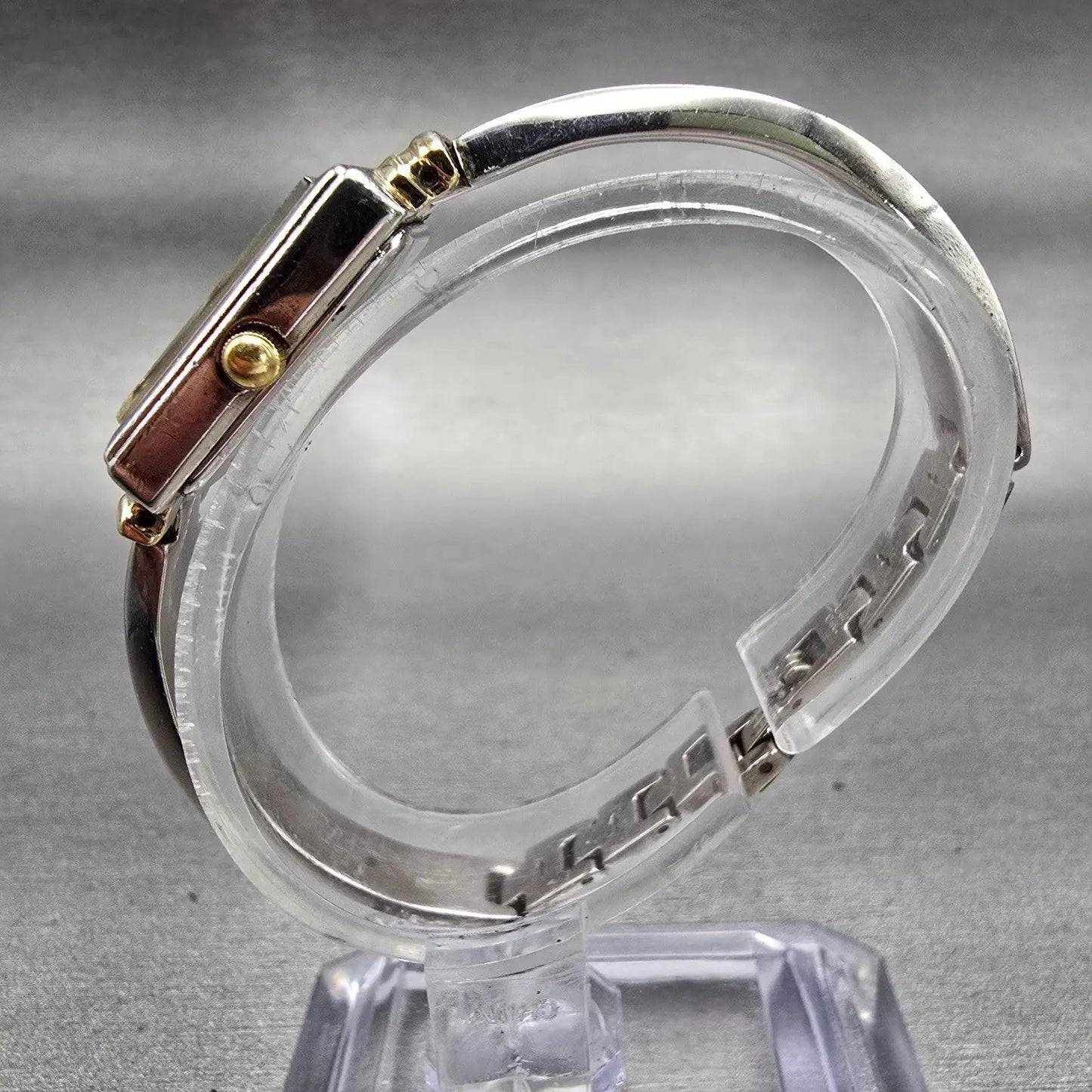 Citizen Watch Women 15mm Champagne Dial Two Tone Rectangle 5421-K15044 New Batt6