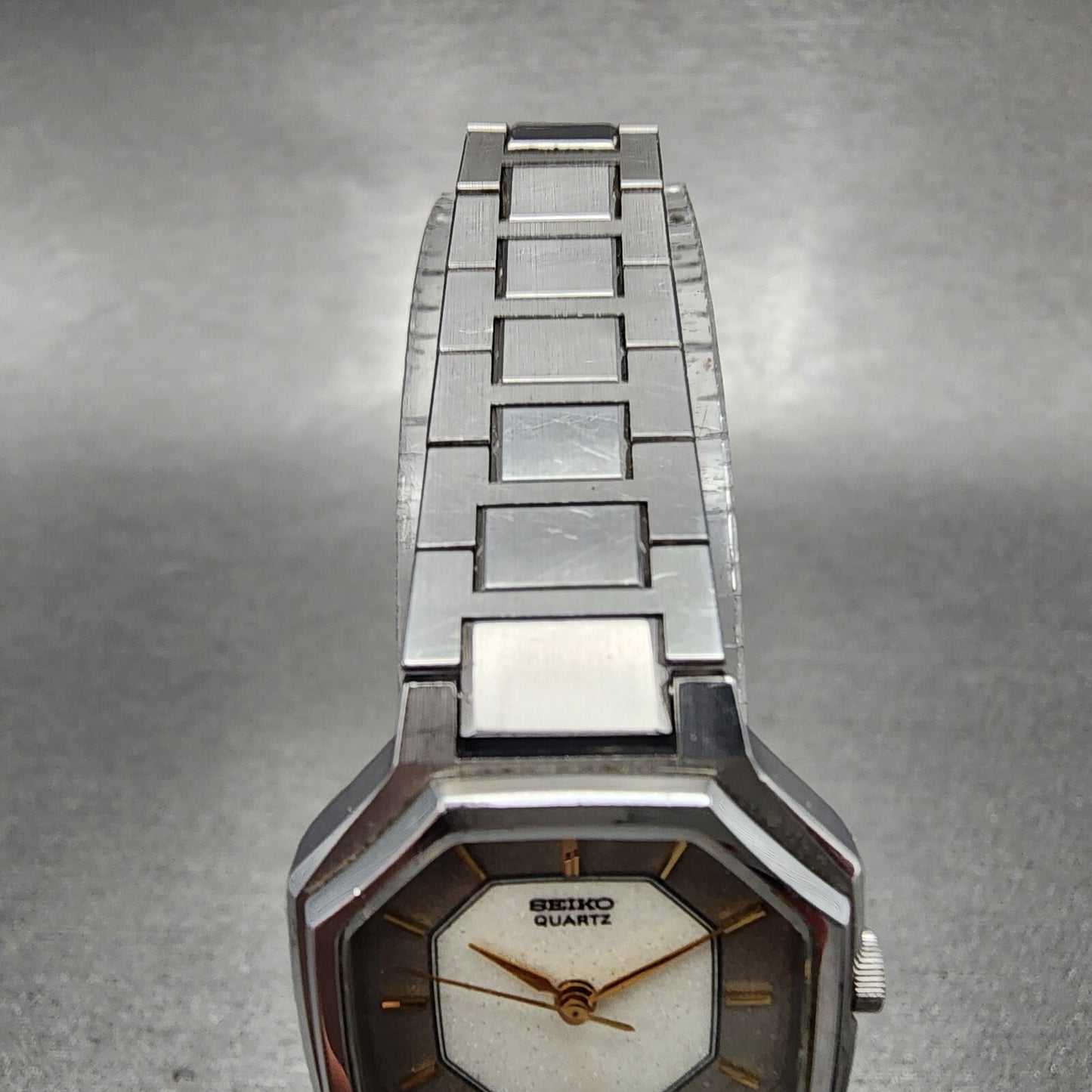 Seiko Watch Women 23mm White Dial Stainless Steel Octagon 12215040 New Battery4