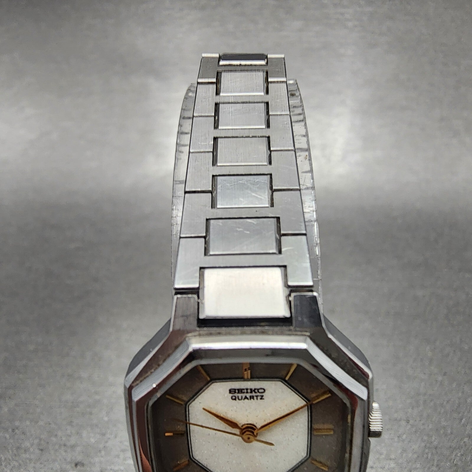 Seiko Watch Women 23mm White Dial Stainless Steel Octagon 12215040 New Battery4