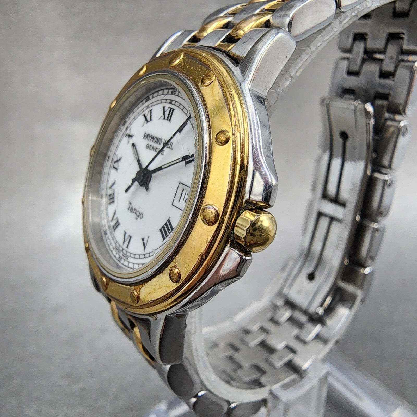 Raymond Weil Tango Watch Women 28mm White Dial Two Tone Date Round 5360 New Batt2