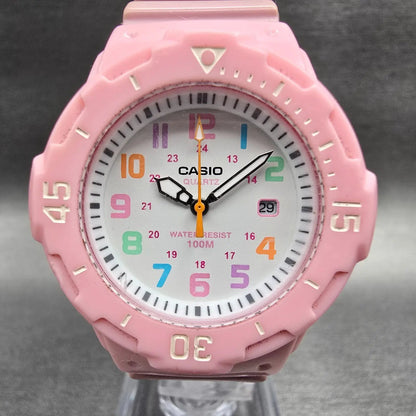 Casio Dive Watch Women 33mm White Dial Pink Date Round LRW-200H New Battery1