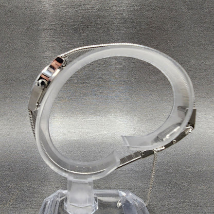 Bulova Watch Women 17mm White Dial Stainless Steel Round 91E03W New Battery NOS8