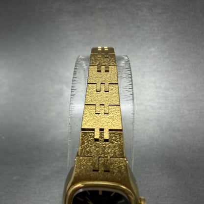 Seiko Watch Women 17mm Black Dial Gold Tone Rectangle 7321-5399 New Battery4
