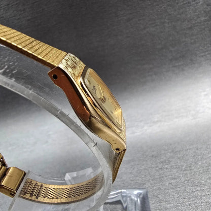 Citizen CQ Watch Women 16mm Champagne Dial Gold Tone 3220-899148 New Battery JP3