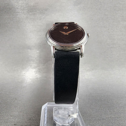 Movado Muesem Watch Women 26mm Black Dial Silver Tone NO BACK!! New battery6
