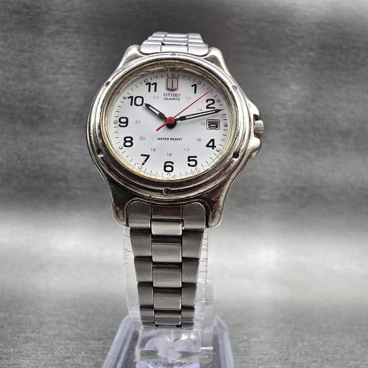 Citizen Watch Women 27mm White Dial Silver Tone Date 6010-S37650 New Battery5