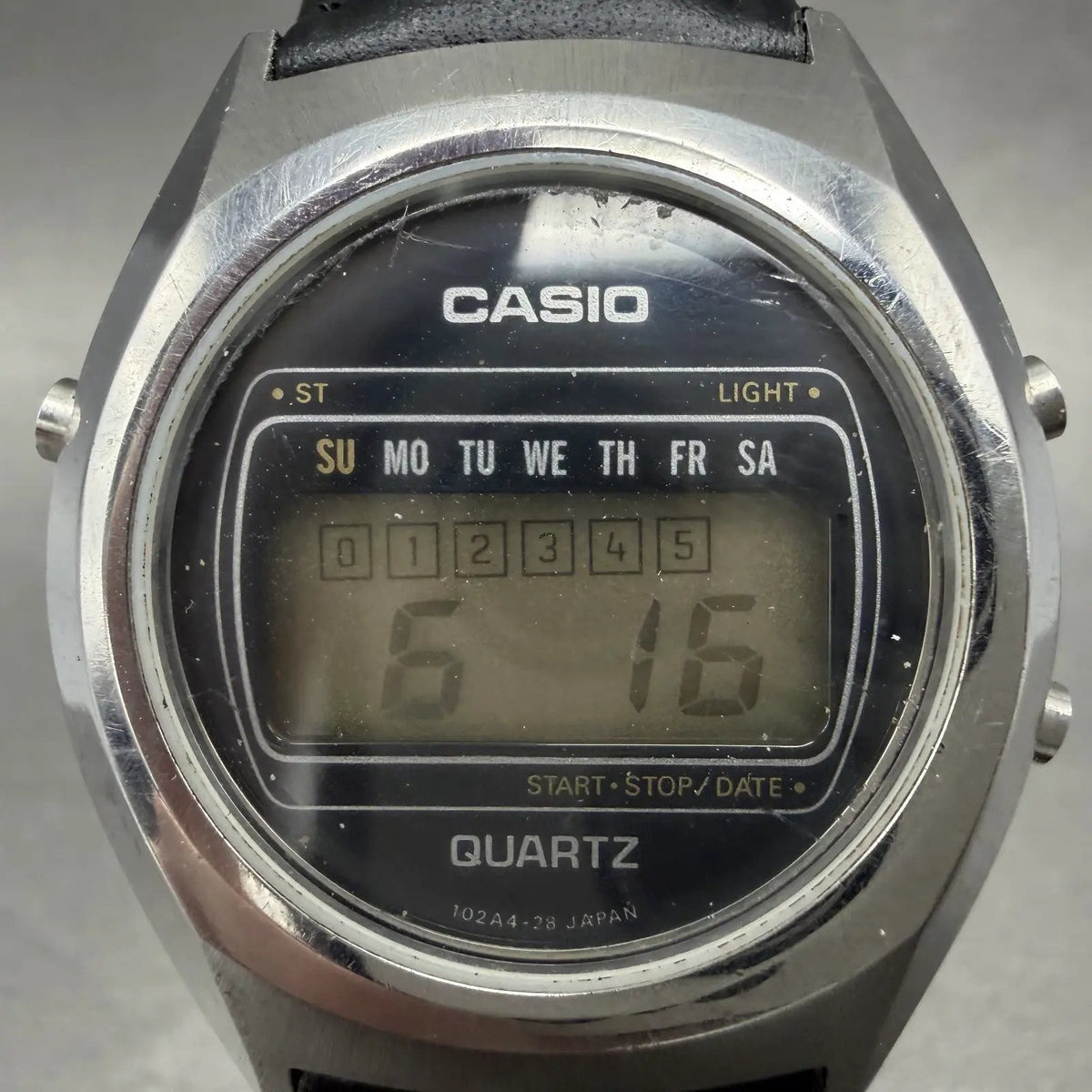 Casio 31QR-20 Watch Men 34mm Digital Silver Daydate Round New Battery VTG1