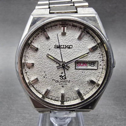 Seiko SQ Watch Men 36mm Silver Dial Silver Tone Daydate 0903-8139 New Battery0