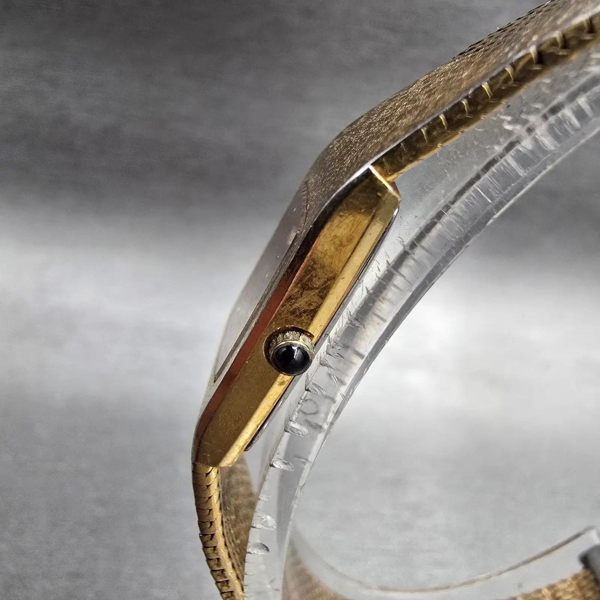 Seiko Lassale Watch Women 15mm Gold Dial Gold Tone Rectangle 5420-5109 New Batt2