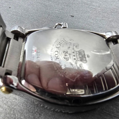 Juicy Couture Dalton Watch Women 32mm MOP Dial Two Tone Date Crystal Bezel Works10