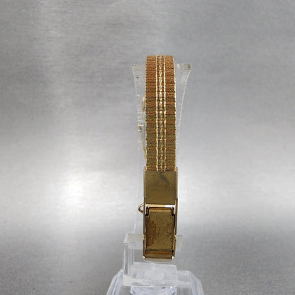 Seiko Tank Watch Women 13mm Gold Dial Gold Tone Rectangle 2E206259 New Battery7